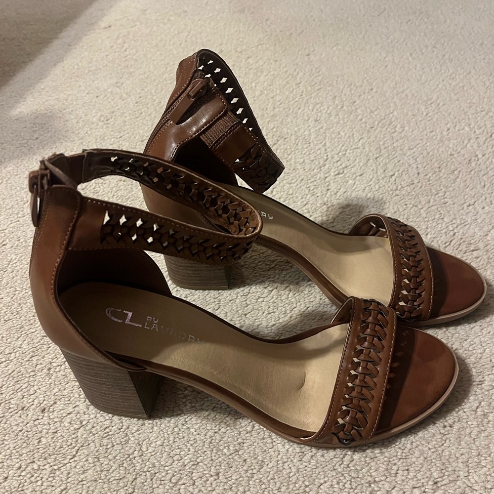 CL by Laundry Brown Leather Heels